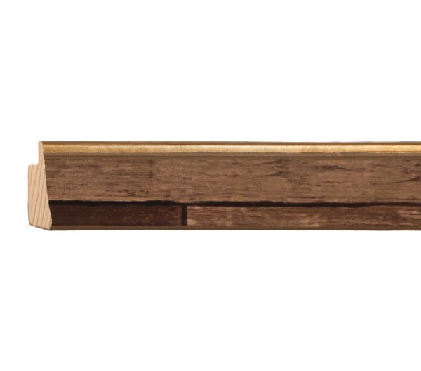 Maatwerk profiel 2127 Bruin plank/gouden lip