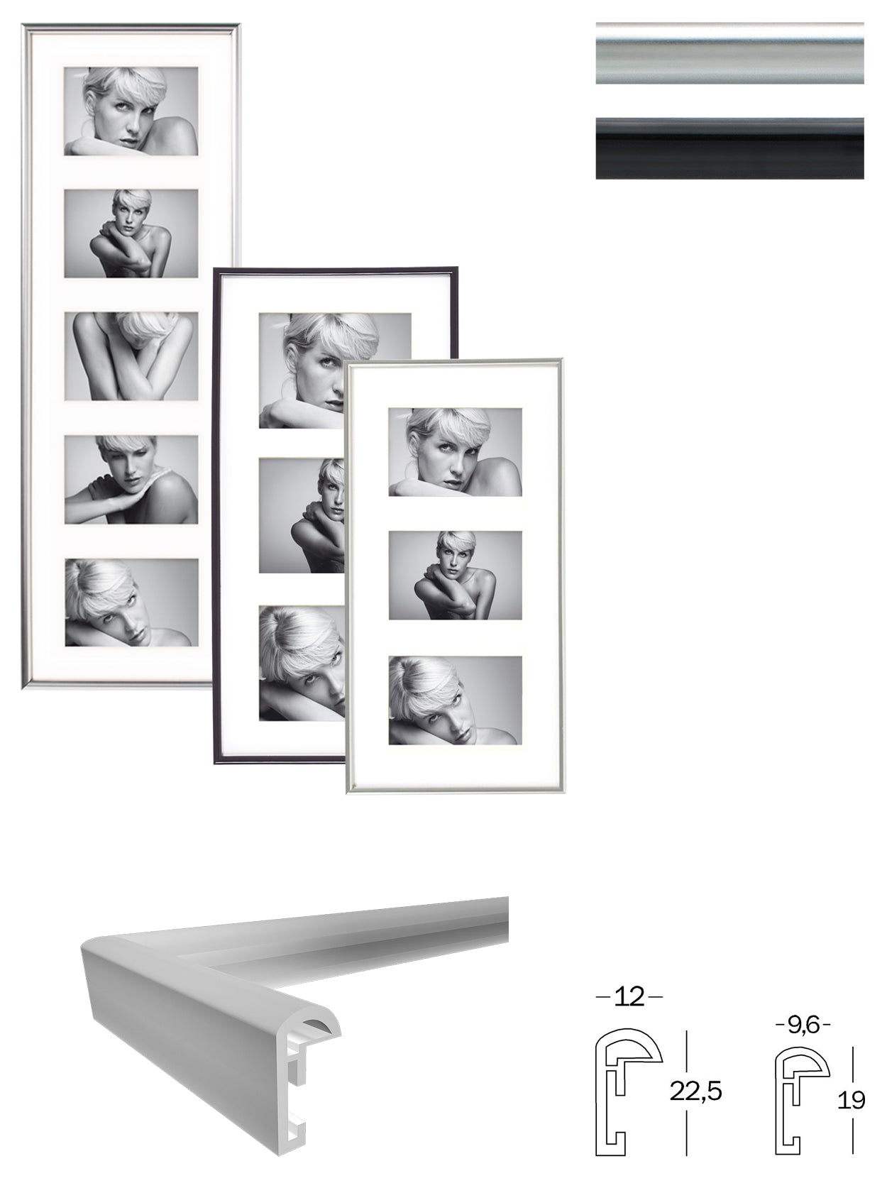 Galeria fotolijst 3x13x18 wit