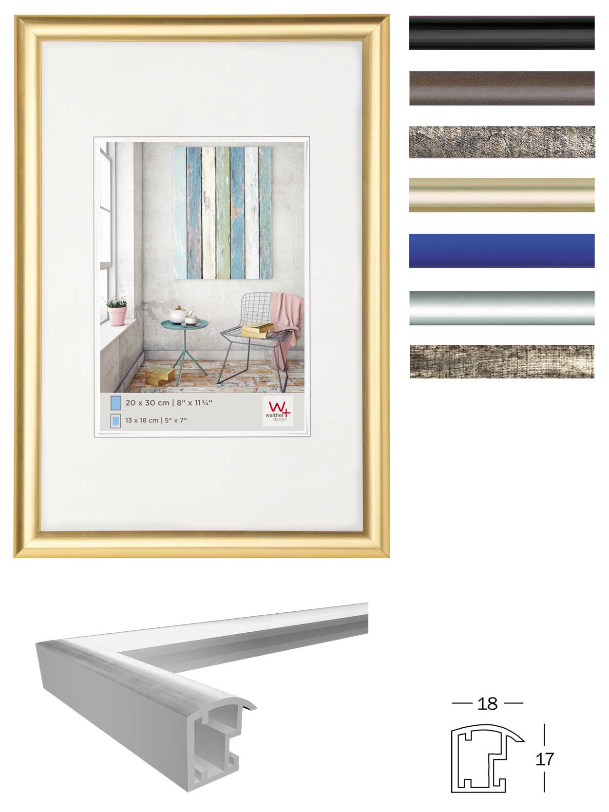 Trendstyle fotolijst 13x18 goud
