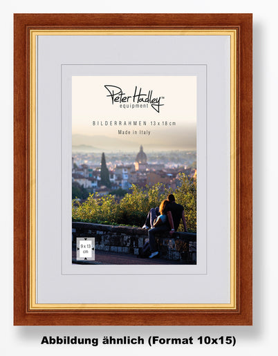 Peter Hadley Messina 10x15 cm. bruin-goud houten fotolijst