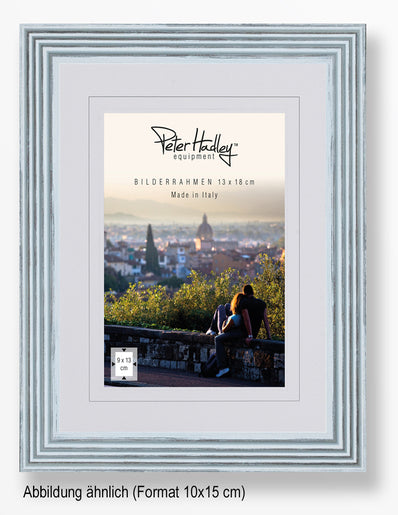 Peter Hadley Arezzo 10x15 cm. blauw, houten fotolijst