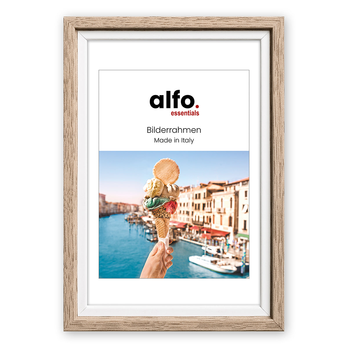 alfo. Neapel 20x30 cm eiken-wit, houten fotolijst