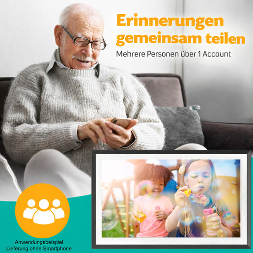Pora DF-156-ZH Frameo digitale fotolijst 15,6 inch – Zwart hout – 6