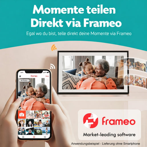 Pora DF-156-ZH Frameo digitale fotolijst 15,6 inch – Zwart hout – 7