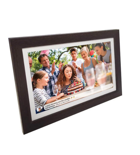 Denver PFF-1543 Frameo digitale fotolijst 15,6 inch – Donker hout – 3