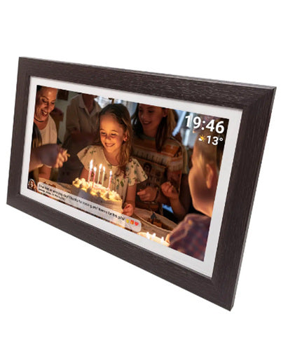 Denver PFF-1543 Frameo digitale fotolijst 15,6 inch – Donker hout – 7