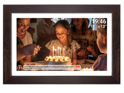 Denver PFF-1543 Frameo digitale fotolijst 15,6 inch – Donker hout – 9