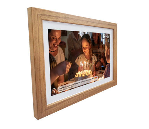 Denver PFF-1543 Frameo digitale fotolijst 15,6 inch – Licht hout – 4