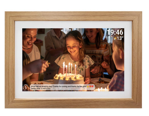 Denver PFF-1543 Frameo digitale fotolijst 15,6 inch – Licht hout – 6
