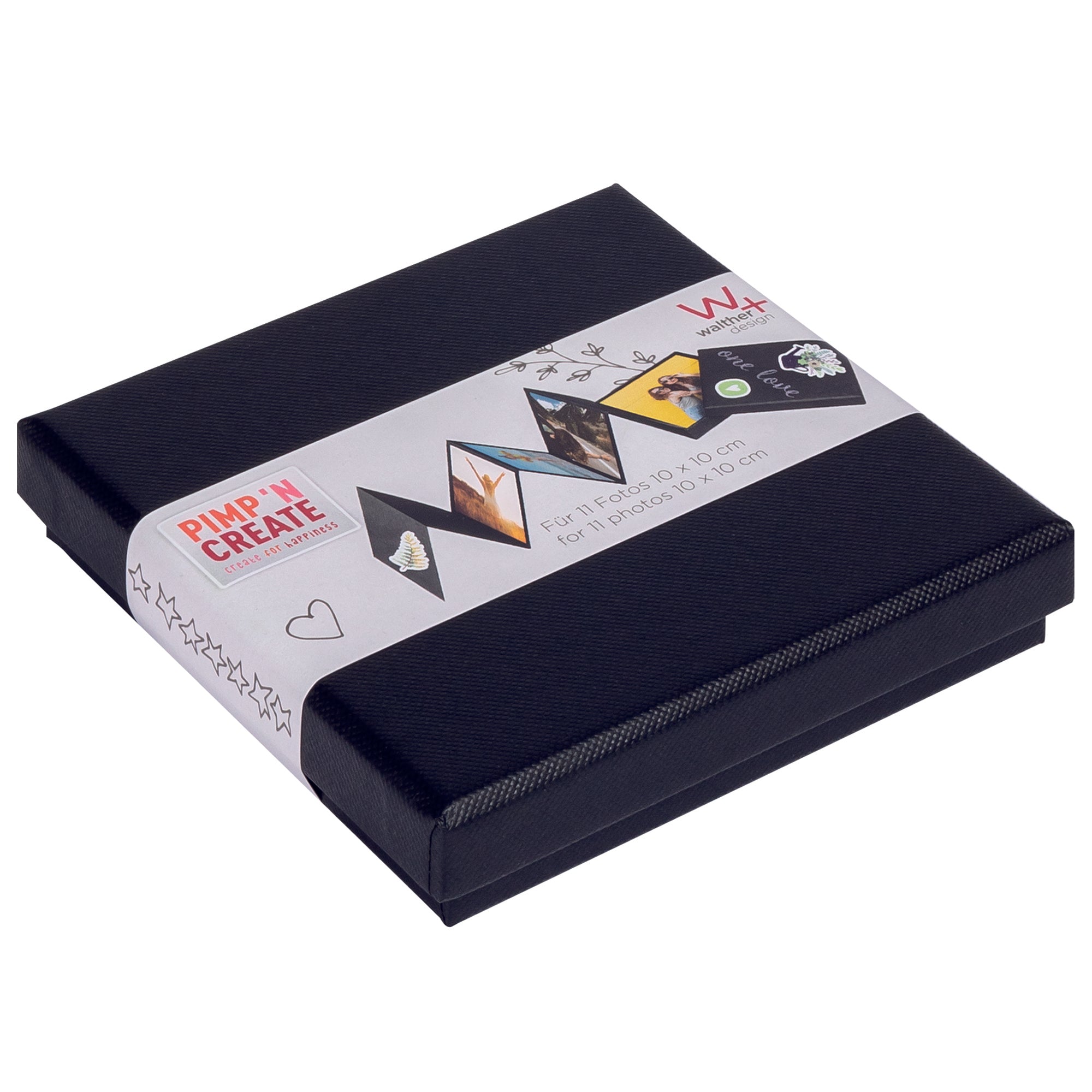 Leporello-Box Pimp and Create, 11 ph. 10x10 cm, black