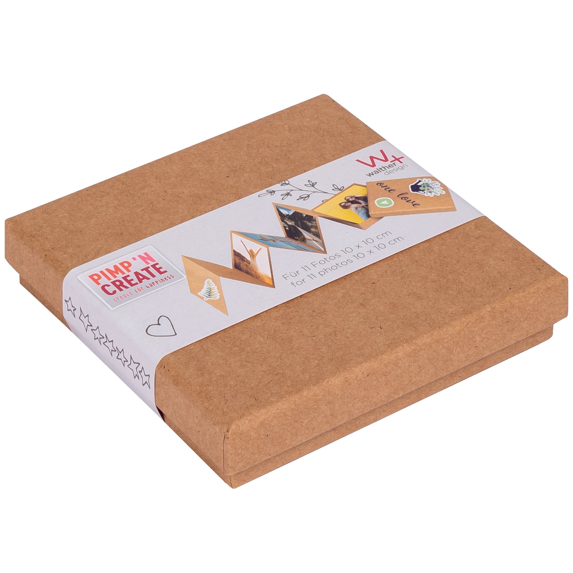 Leporello-Box Pimp and Create, 11 ph. 10x10 cm, brown