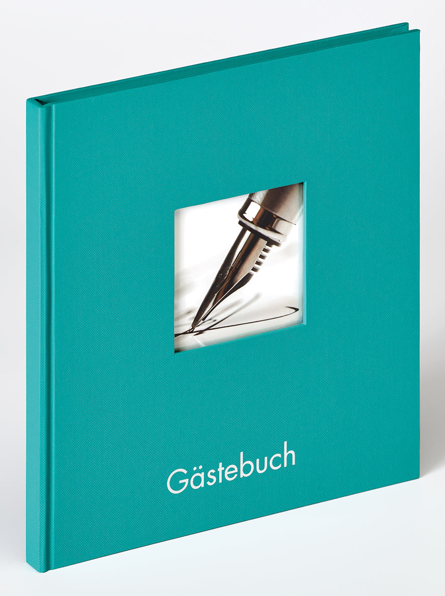 Gastenboek "Fun" 23x25 cm petrol groen
