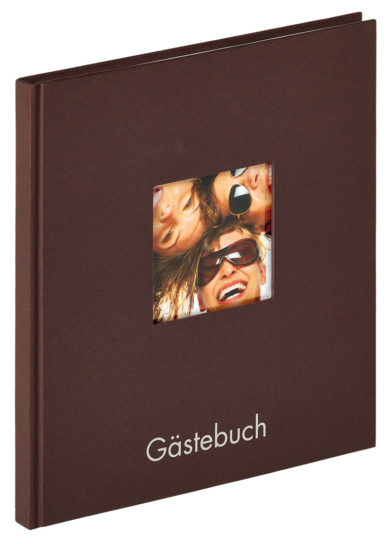Gastenboek "Fun" 23x25 cm donkerbruin