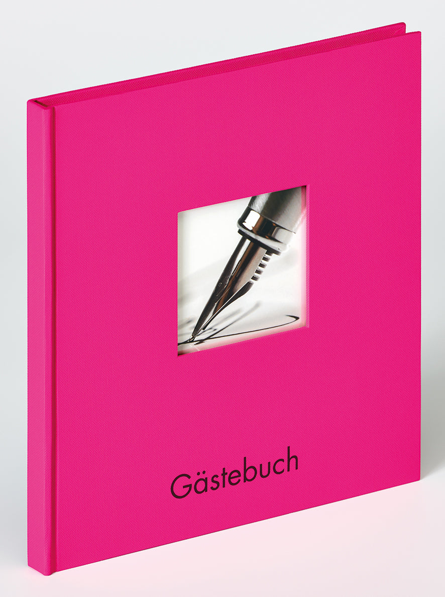 Gastenboek "Fun" 23x25 cm roze