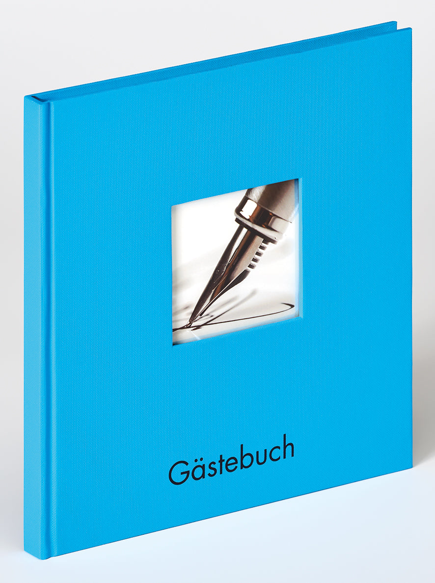 Gastenboek "Fun" 23x25 cm oceaan blauw