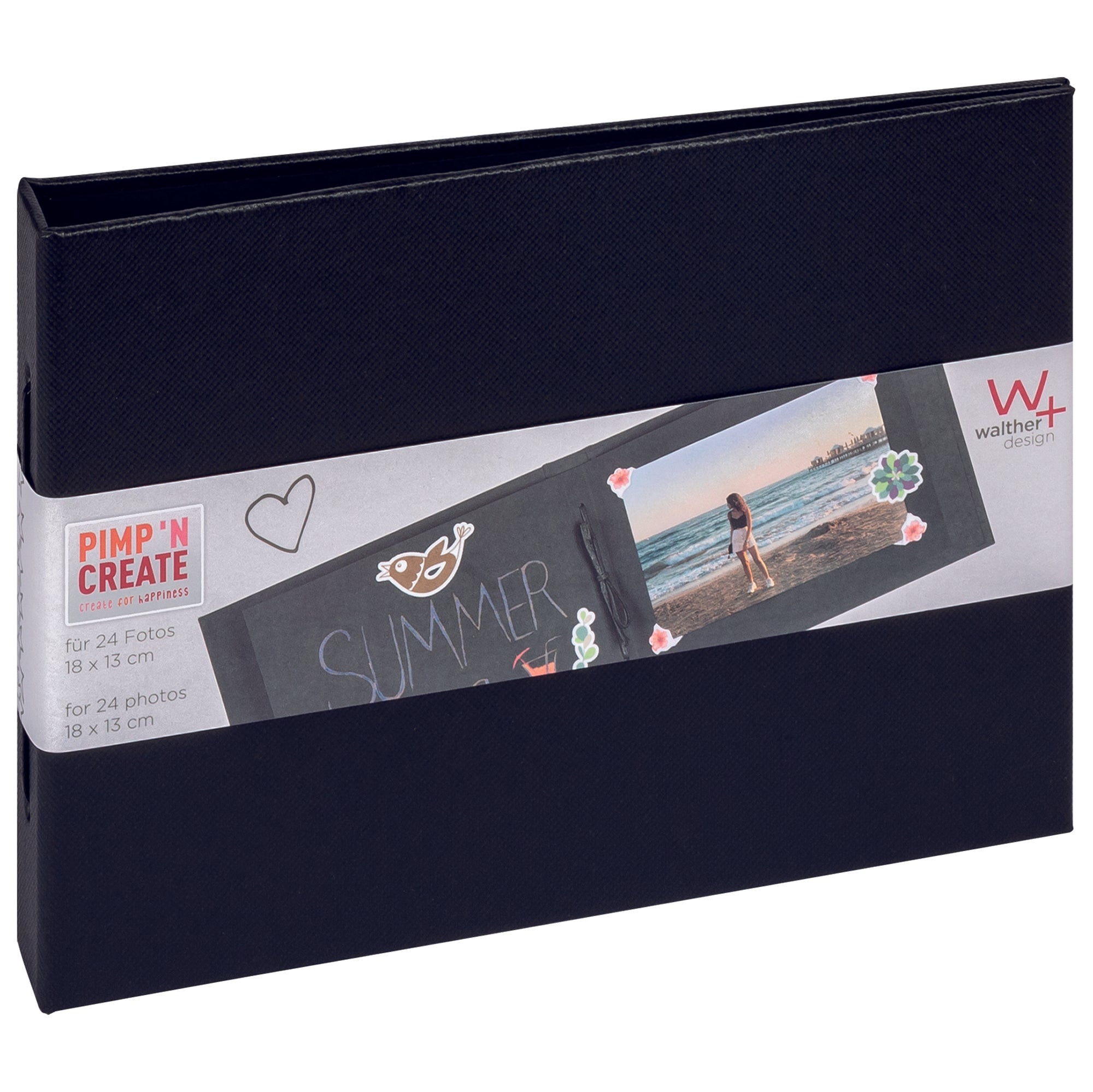 Mini album PAC, 24 ph. 13x18 cm, horizontal, black