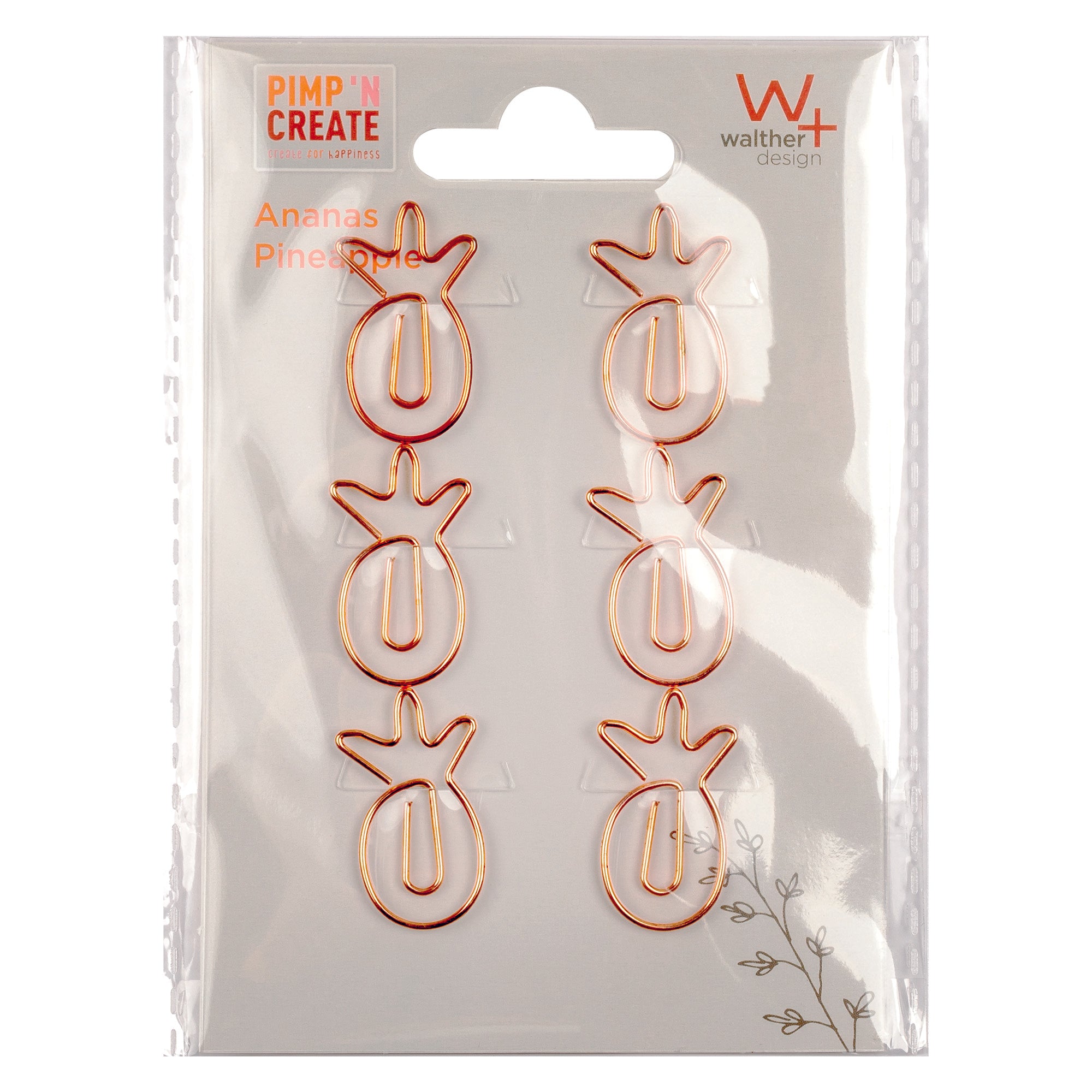 metal-paper clips, PAC, design pineapple, copper