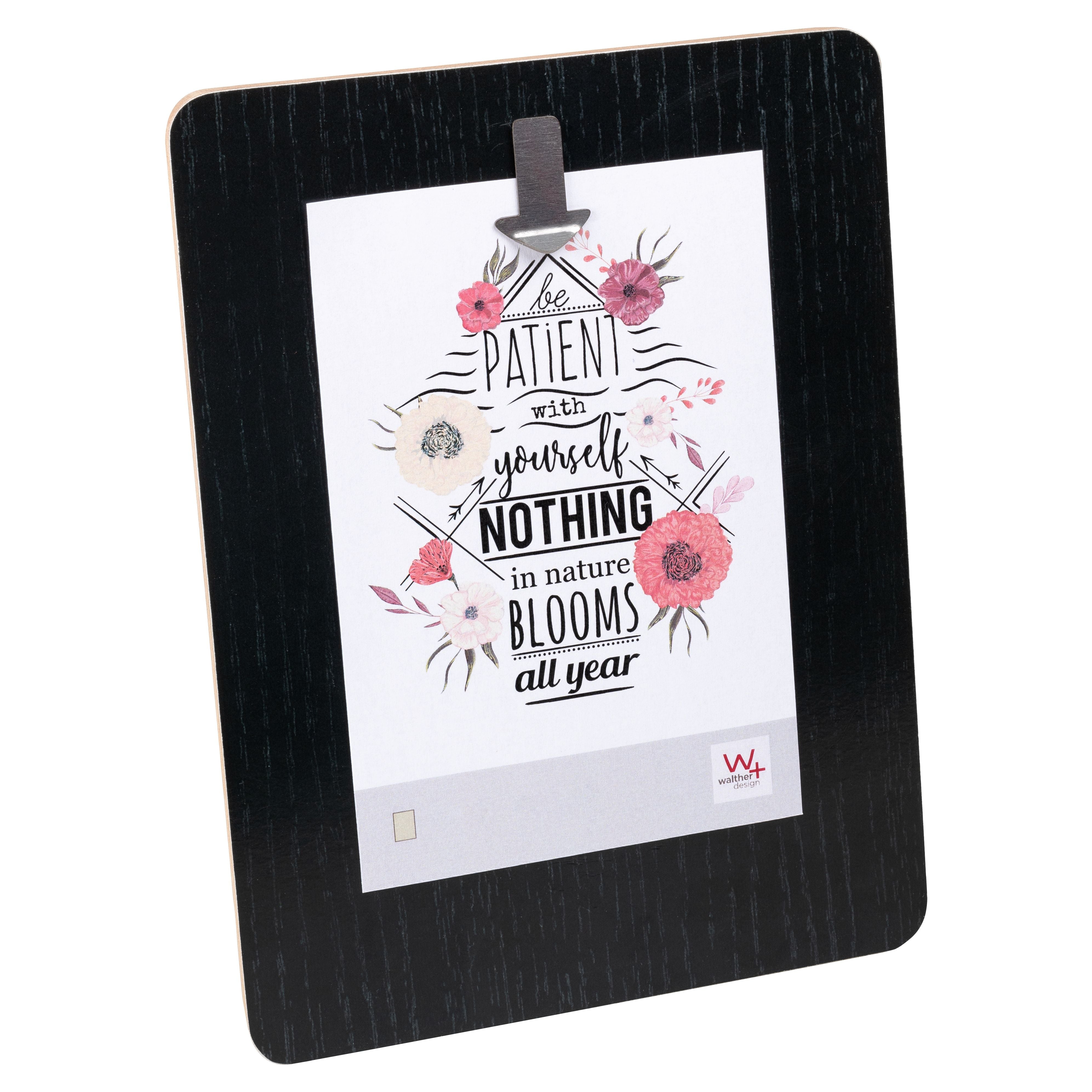 Aimant portrait frame, black, with magnetic clip for 1 ph.