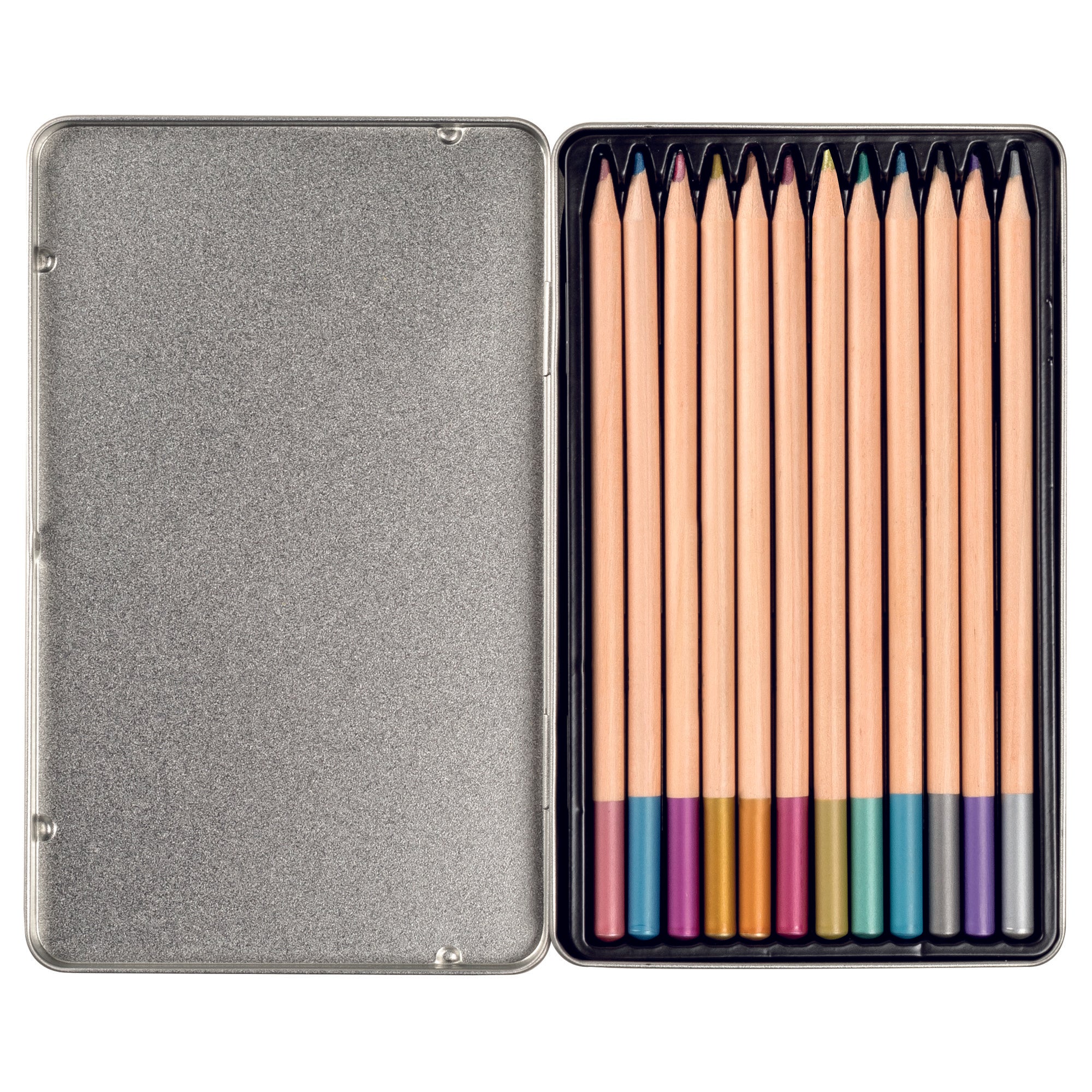 Wooden pencils Pimp and Create, 12 p., metallic colors