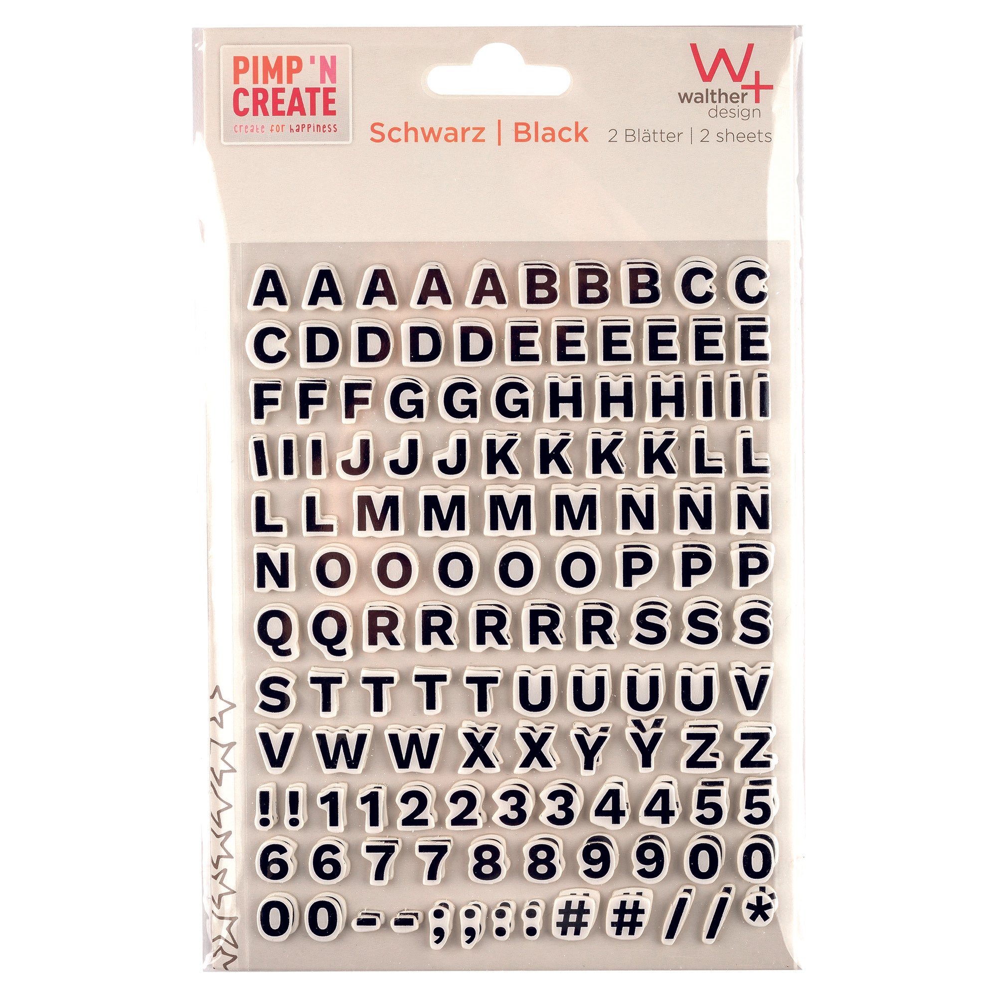 self adhesive letters Pimp and create, black