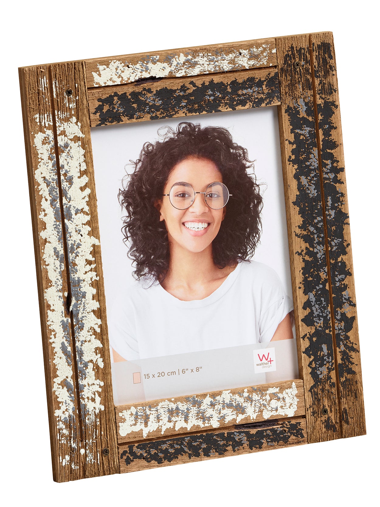 Dupla portretlijst 15x20 creme/blauw