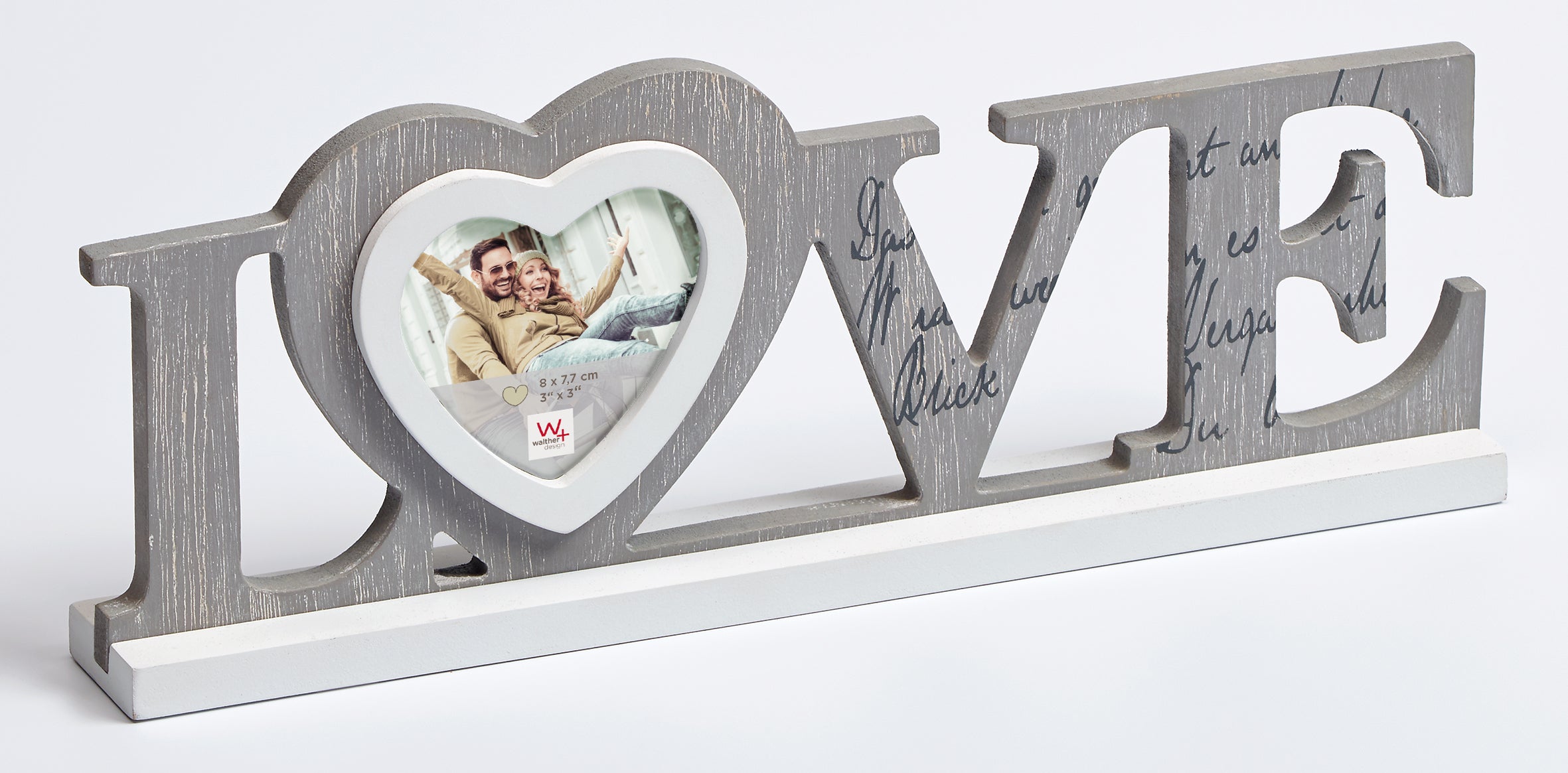 Love portrait frame, 8 x 7,7 cm grey