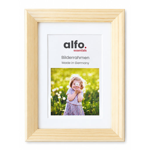 alfo. Dresden houten fotolijst naturel met witte rand 10x15 cm
