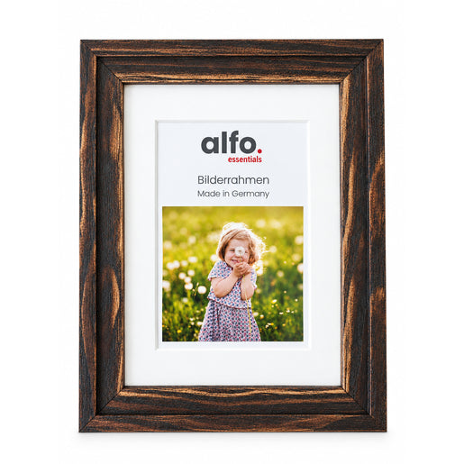 alfo. Lübeck Zwart met houtnerf 10x15 cm – vooraanzicht