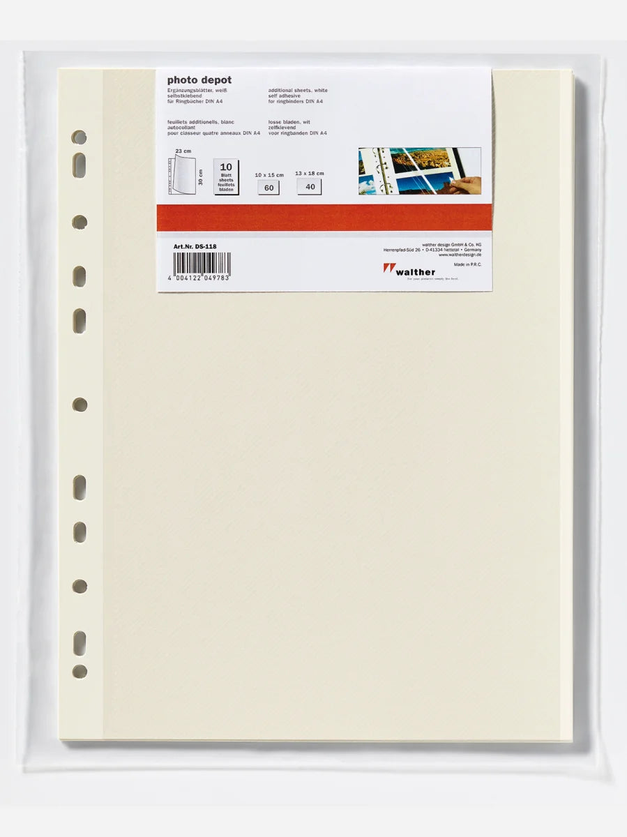 Zelfklevende fotobladen navulling wit 23x30 cm