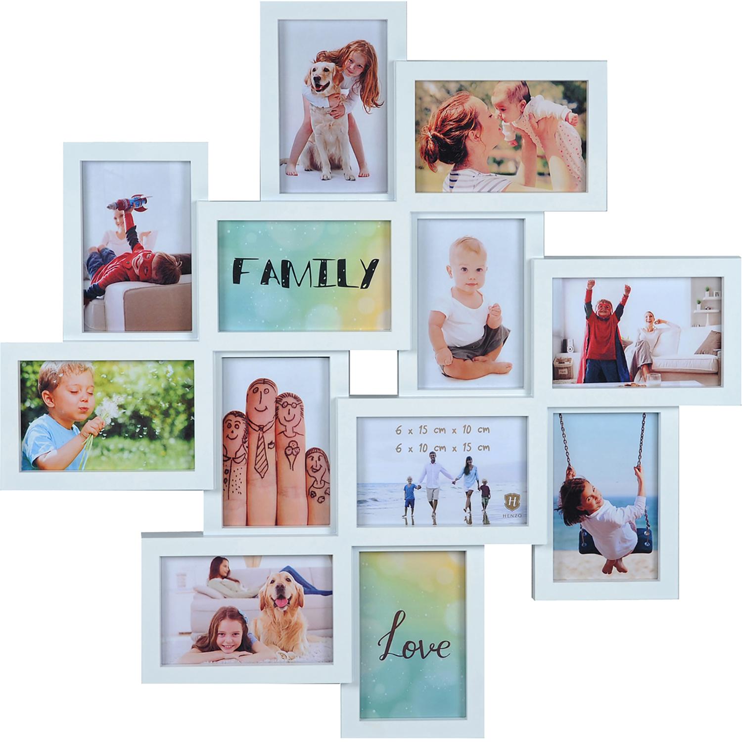 Fotolijst - Henzo - Friends Gallery - Collagelijst voor 12 foto's - Fotomaat 10x15 cm - Wit