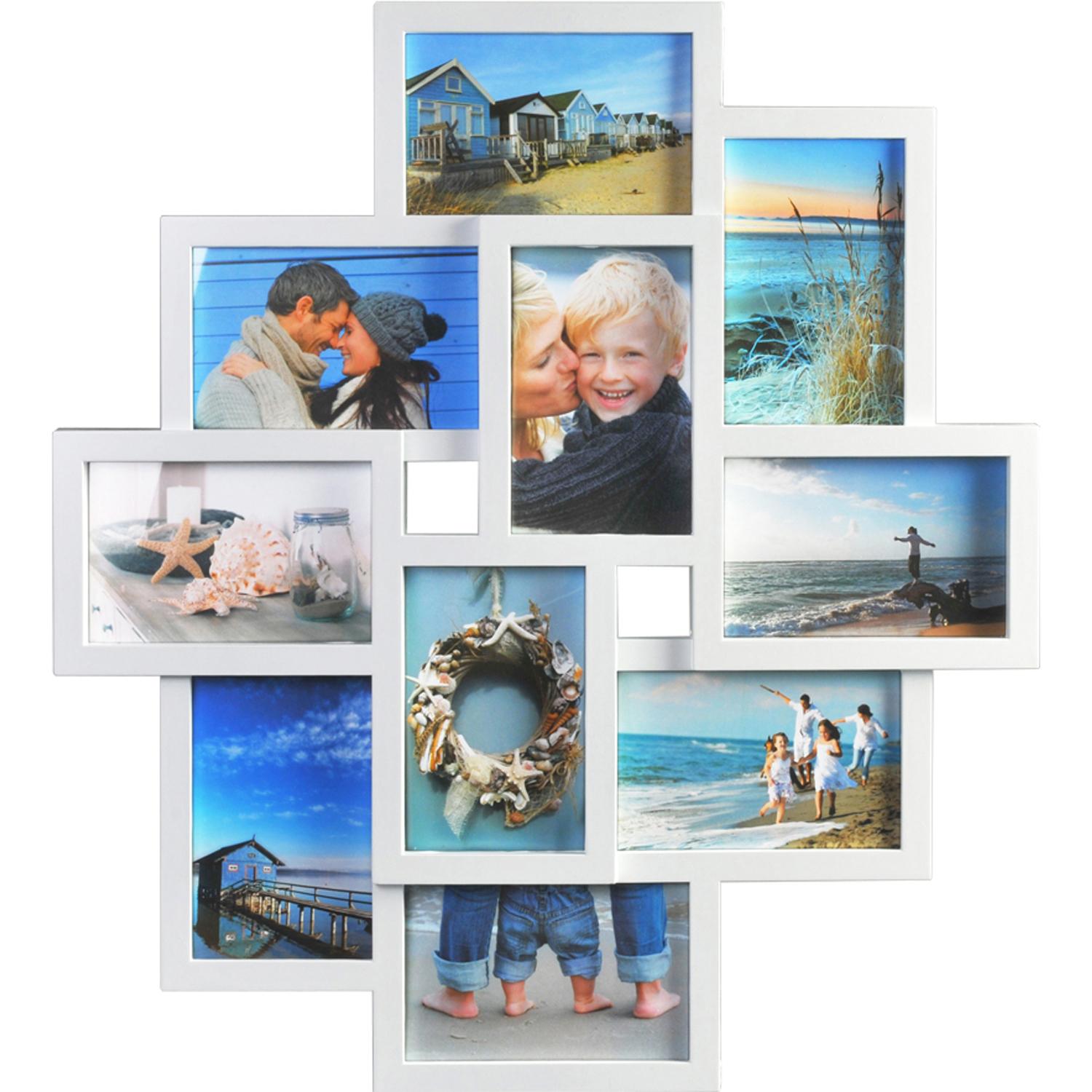 Fotolijst - Henzo - Holiday Gallery - Collagelijst voor 10 foto's - Fotomaat 10x15 cm - Wit