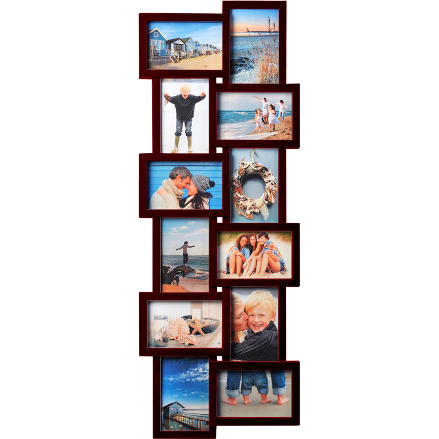 Fotolijst - Henzo - Holiday Gallery - Collagelijst voor 12 foto's - Fotomaat 10x15 cm - Donkerbruin