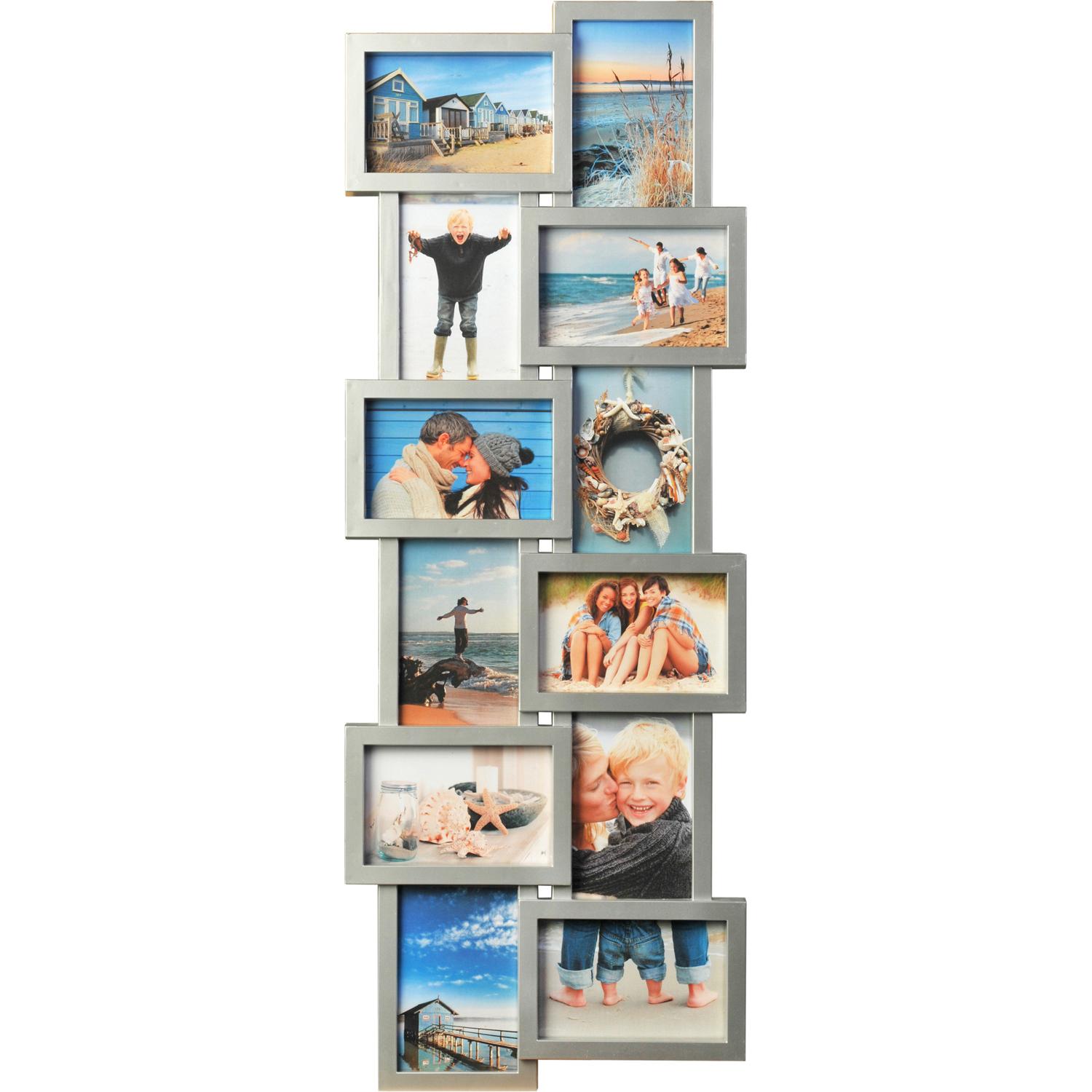 Fotolijst - Henzo - Holiday Gallery - Collagelijst voor 12 foto's - Fotomaat 10x15 cm - Zilver