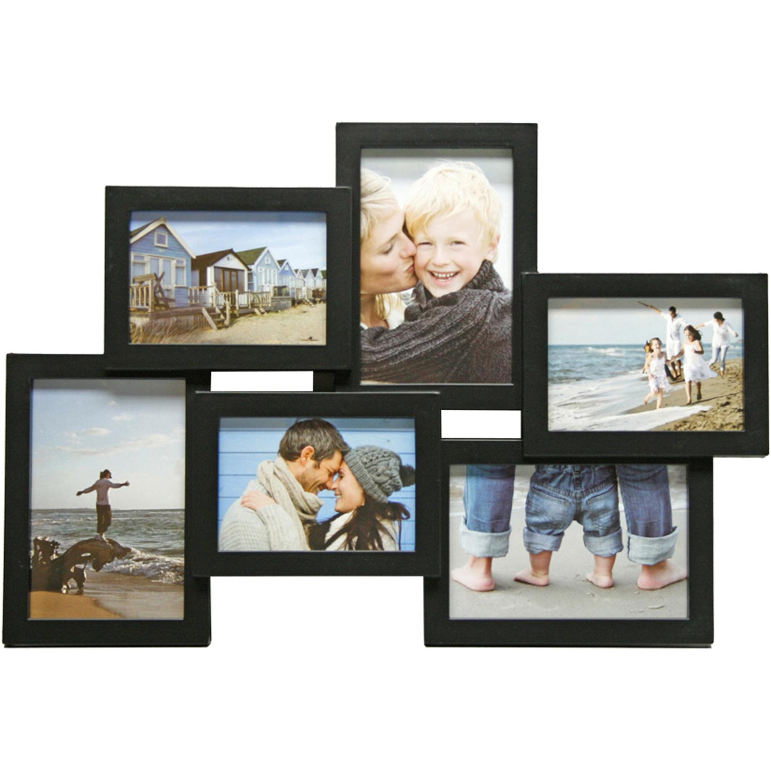 Fotolijst - Henzo - Holiday Gallery - Collagelijst voor 6 foto's - Fotomaat 10x15 cm - Zwart