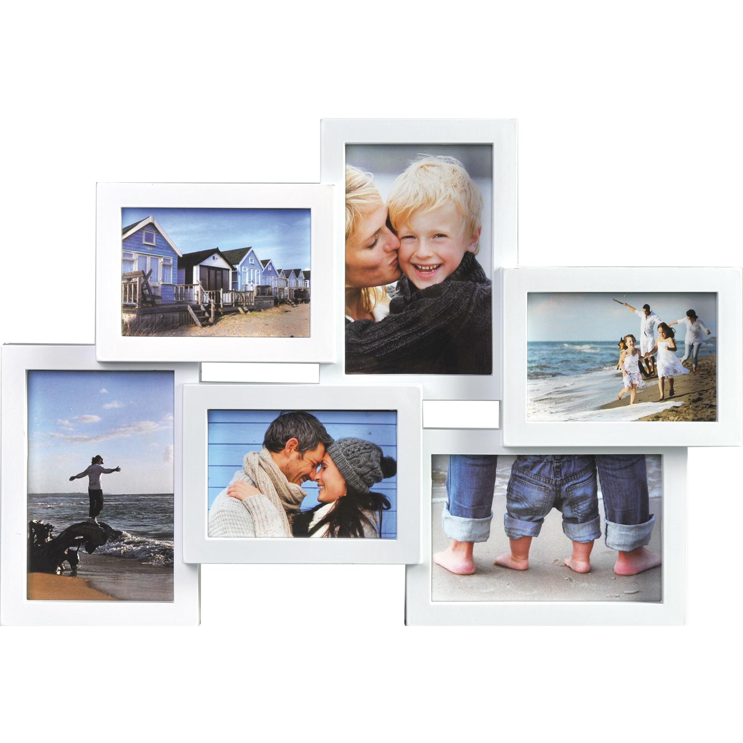 Fotolijst - Henzo - Holiday Gallery - Collagelijst voor 6 foto's - Fotomaat 10x15 cm - Wit