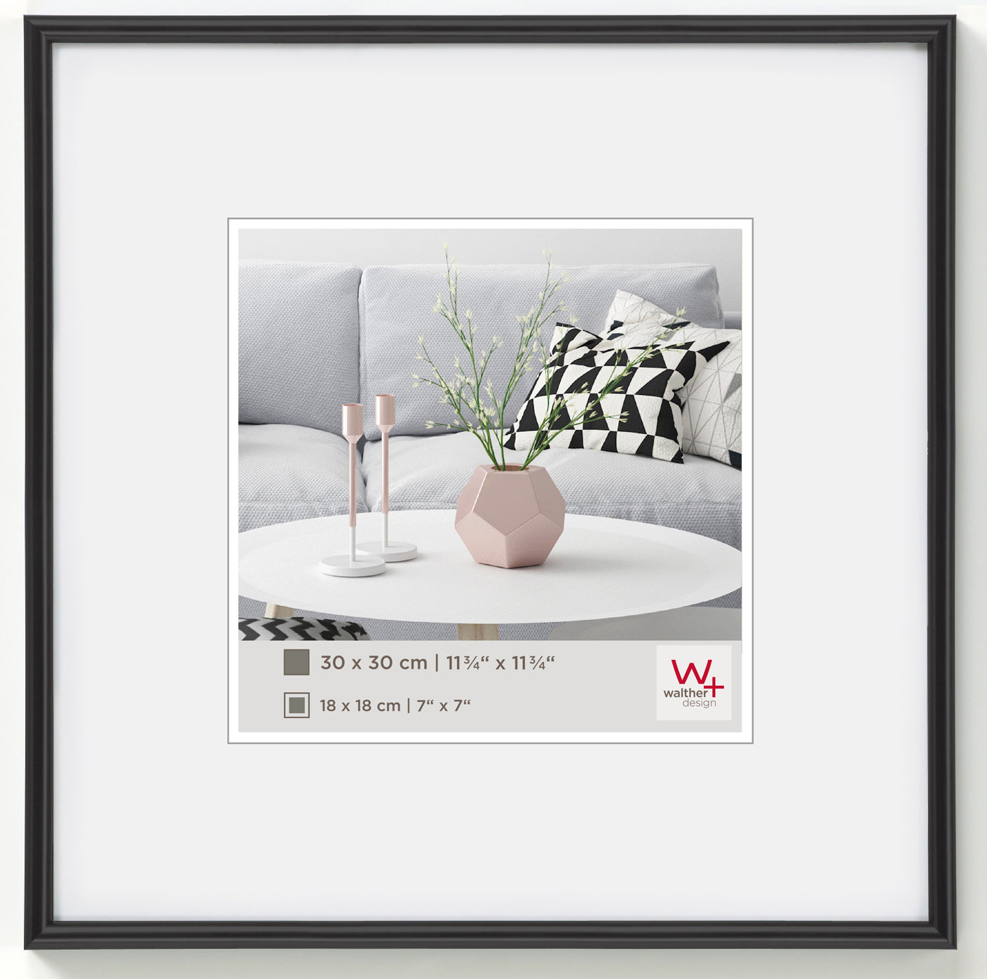 Galeria fotolijst 30x30 zwart
