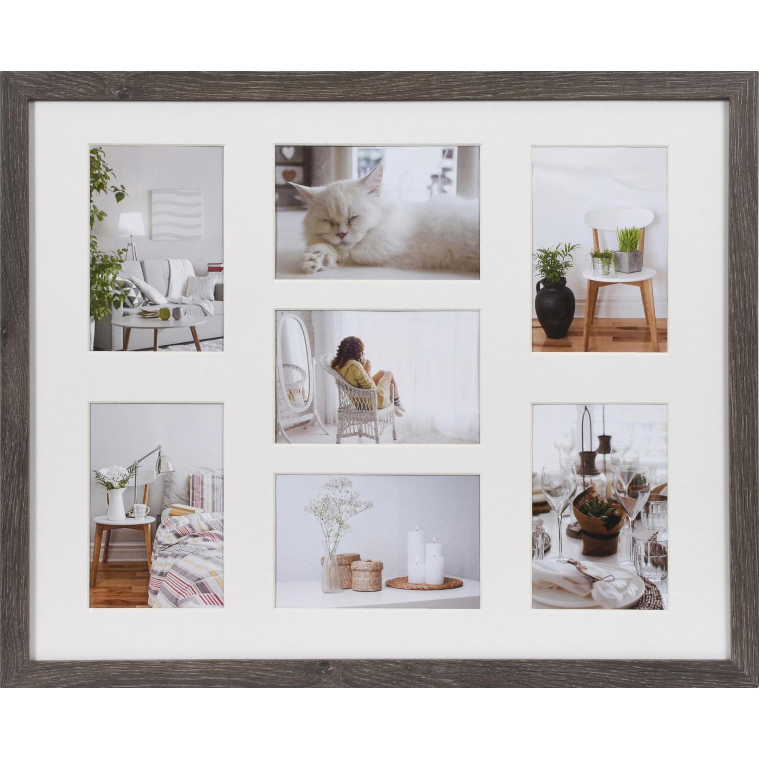 Fotolijst - Henzo - Modern Gallery - Collagelijst voor 7 foto's - Fotomaat 10x15 cm - Donkergrijs