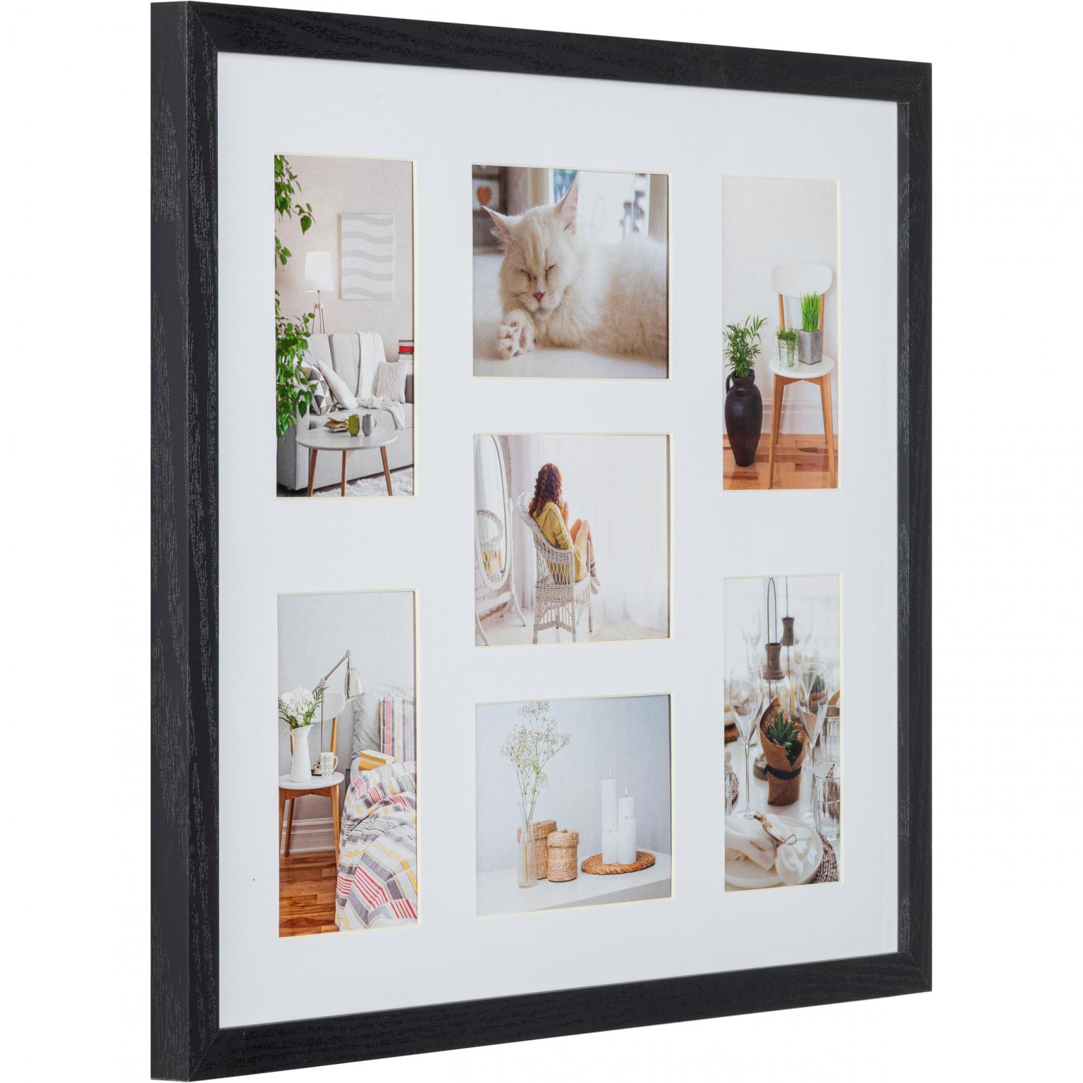 Fotolijst - Henzo - Modern Gallery - Collagelijst voor 7 foto's - Fotomaat 10x15 cm - Zwart