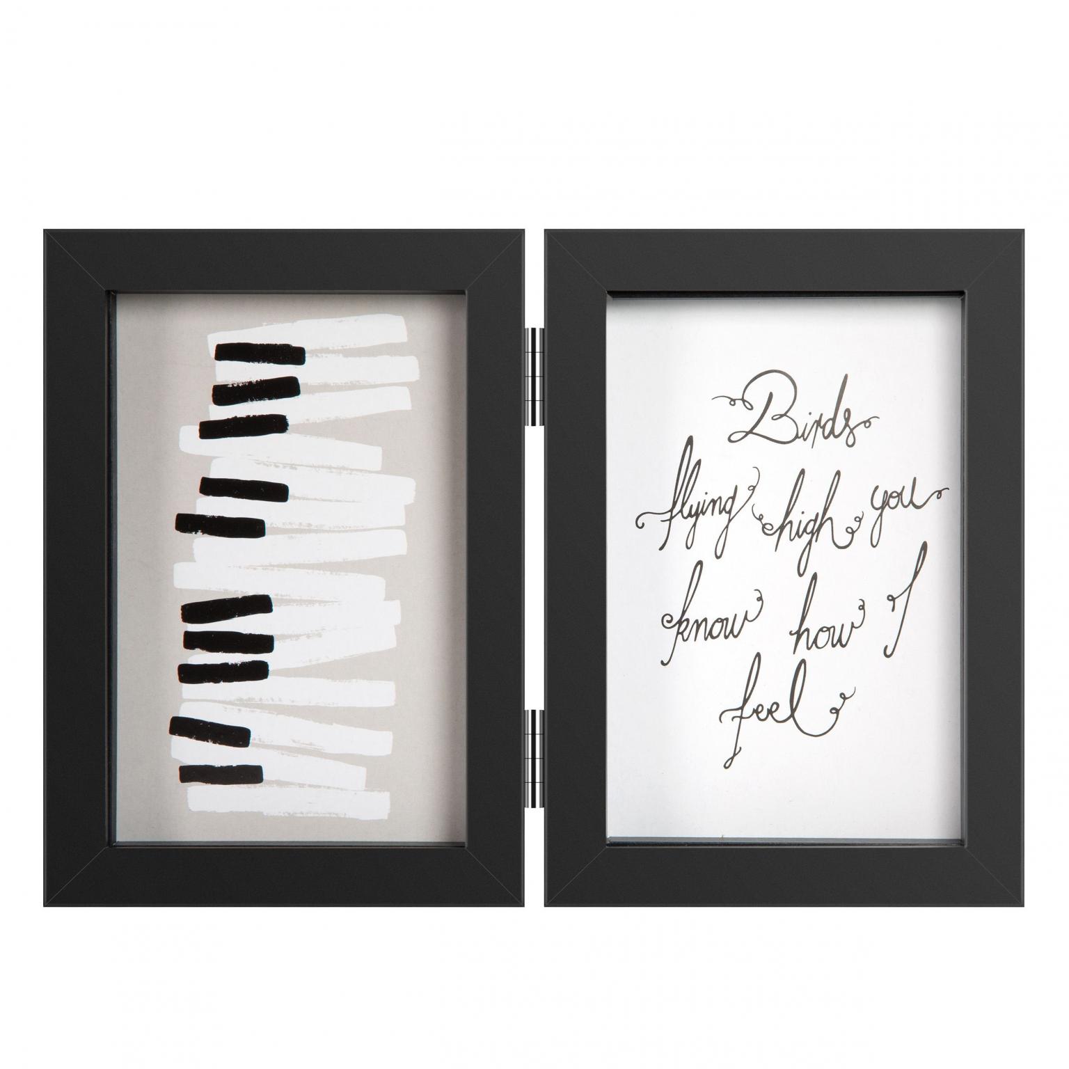 Fotolijst - Henzo - Piano Double Swing - Collagelijst voor 2 foto's - Fotomaat 10x15 cm - Zwart