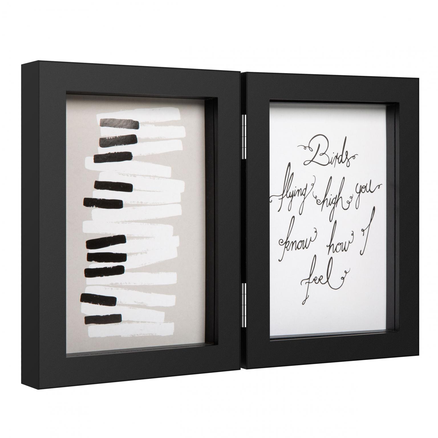 Fotolijst - Henzo - Piano Double Swing - Collagelijst voor 2 foto's - Fotomaat 10x15 cm - Zwart