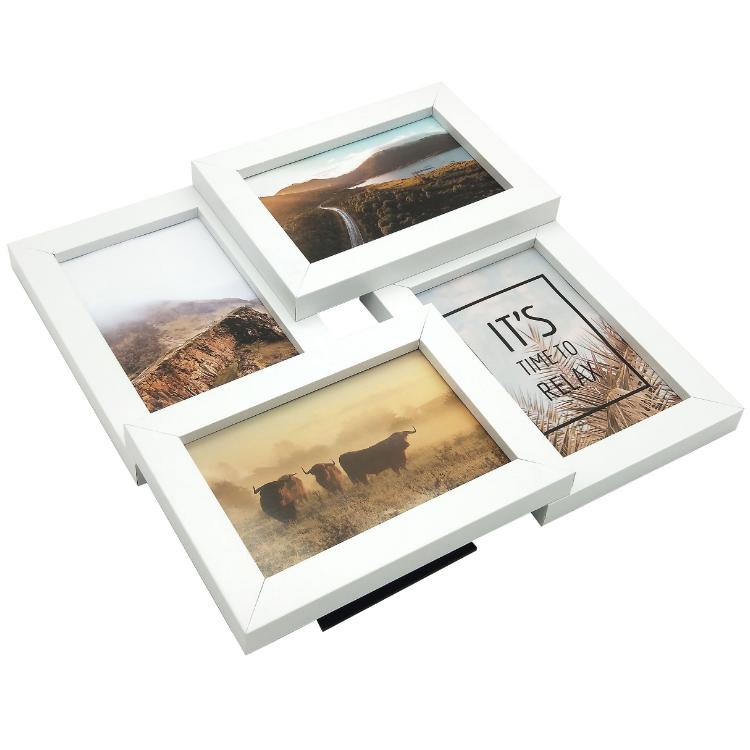 Fotolijst - Henzo - Pure Barry - Collagelijst voor 4 foto's - Fotomaat 10x15 cm - Wit