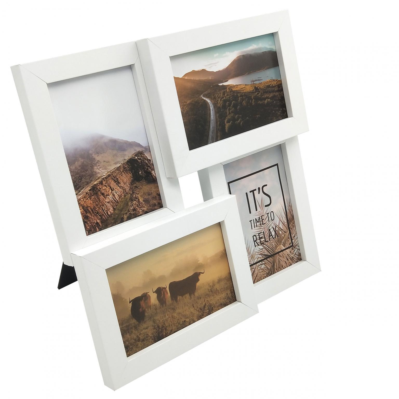 Fotolijst - Henzo - Pure Barry - Collagelijst voor 4 foto's - Fotomaat 10x15 cm - Wit
