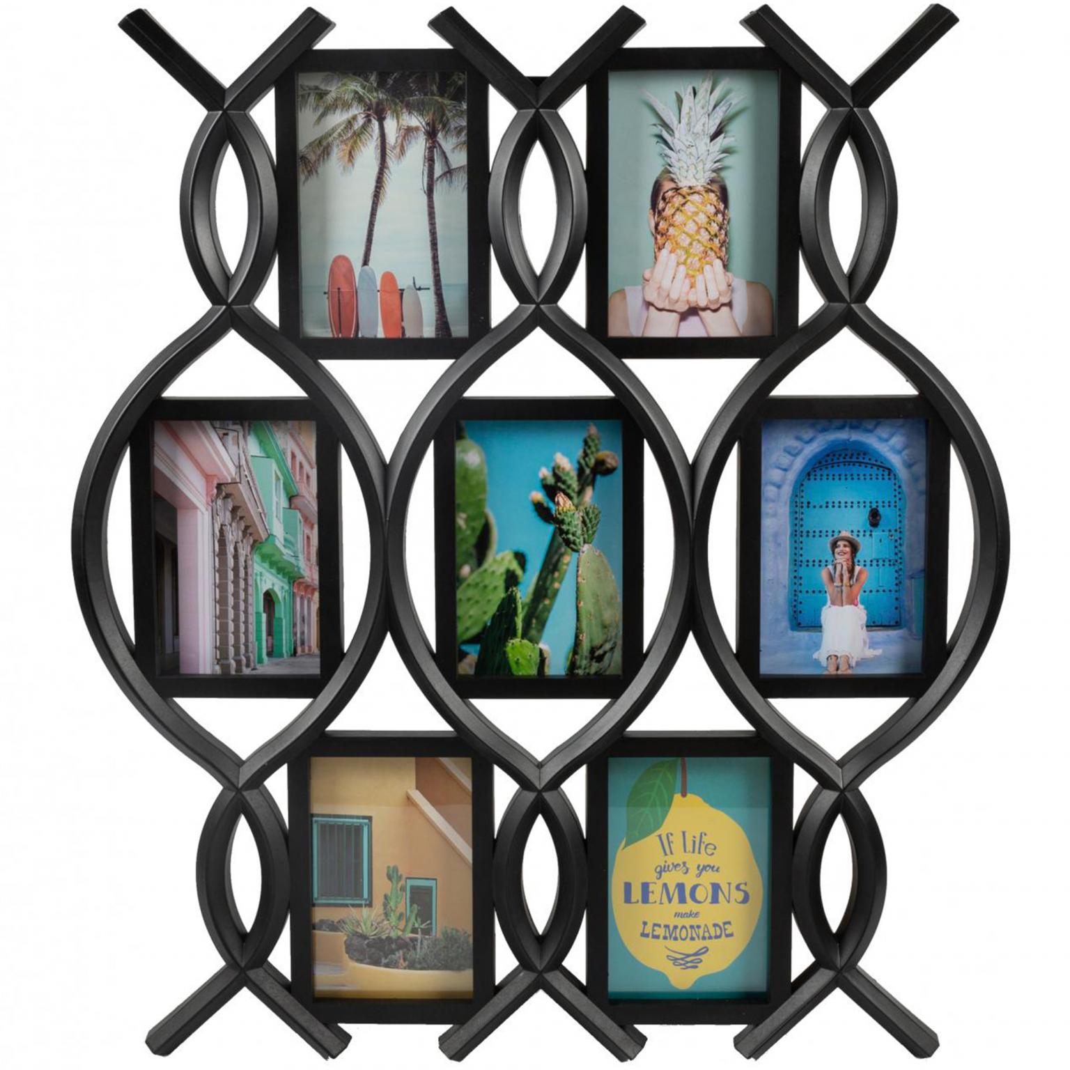 Fotolijst - Henzo - Rose Gallery - Collagelijst voor 7 foto's - Fotomaat 10x15 cm - Zwart