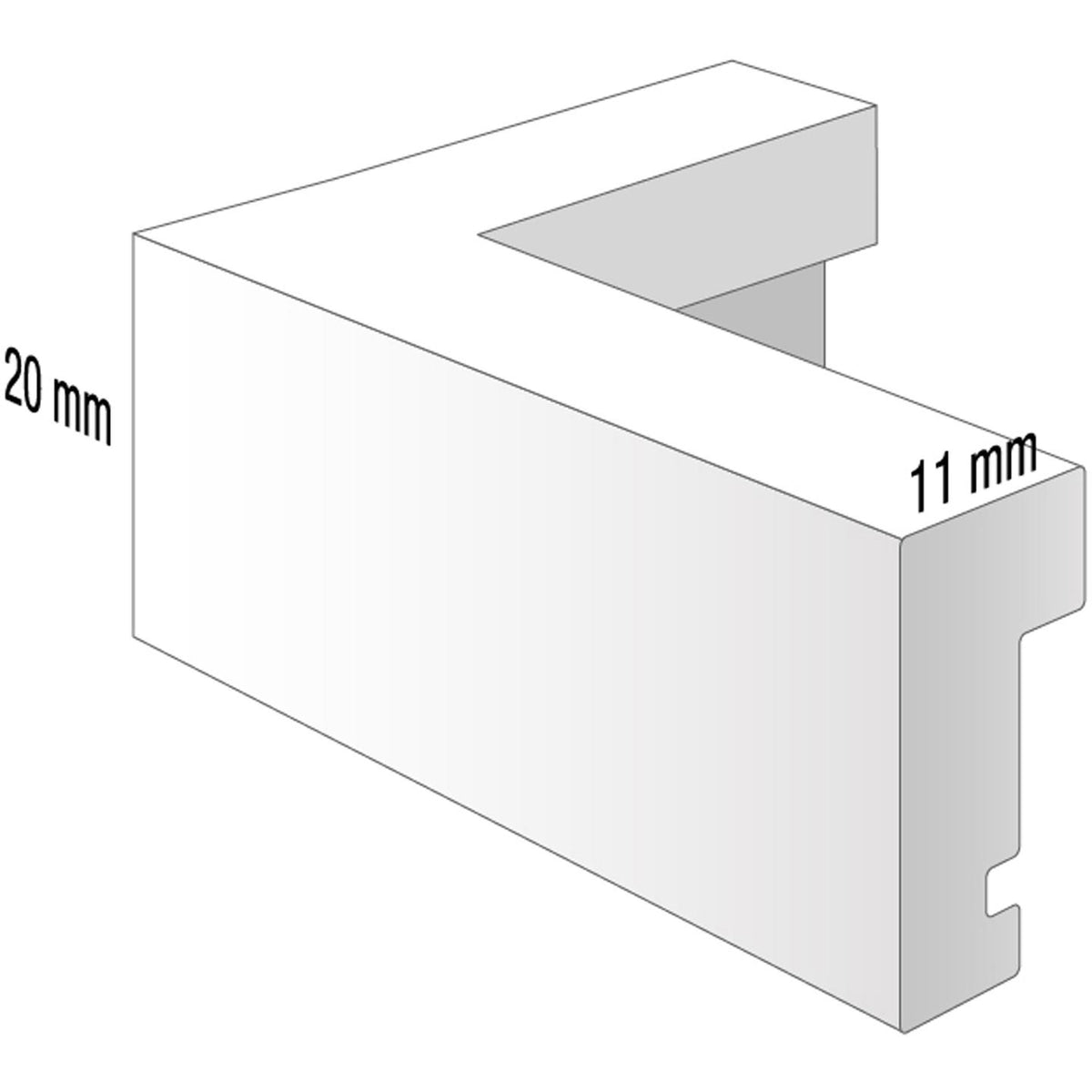 3D-profiel Henzo Viola fotolijst, 20 mm hoog en 11 mm breed