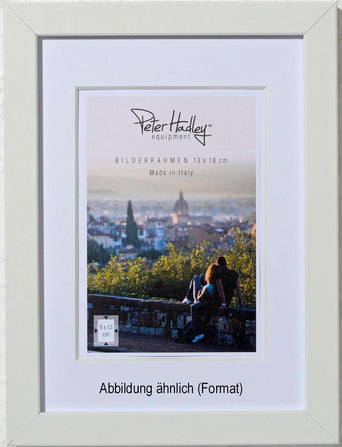 Alfo. Andria 30x40 cm. wit, met 20x28 cm. Passe-partout (wit), houten fotolijst