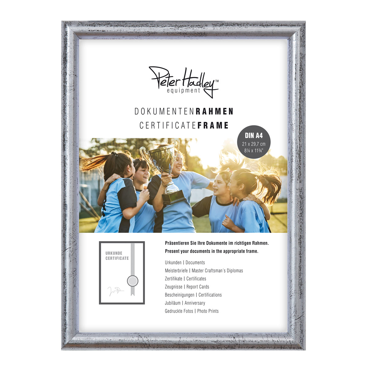 Peter Hadley Rondo [A4] 21x29,7 cm. Zilver houten fotolijst