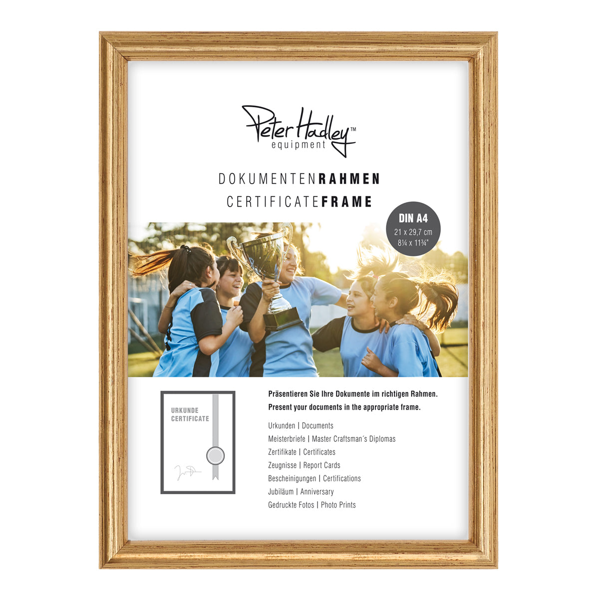 Peter Hadley Rondo [A4] 21x29,7 cm. Goud houten fotolijst