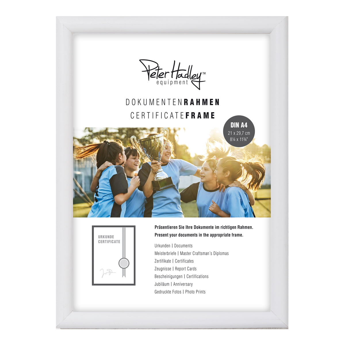 Peter Hadley Rondo [A4] 21x29,7 cm. Wit houten fotolijst