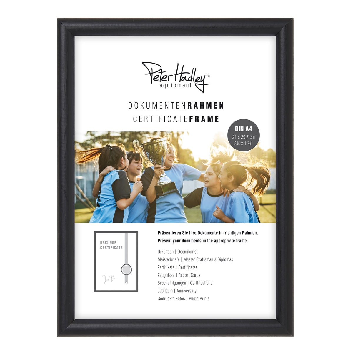 Peter Hadley Rondo [A4] 21x29,7 cm. Zwart houten fotolijst