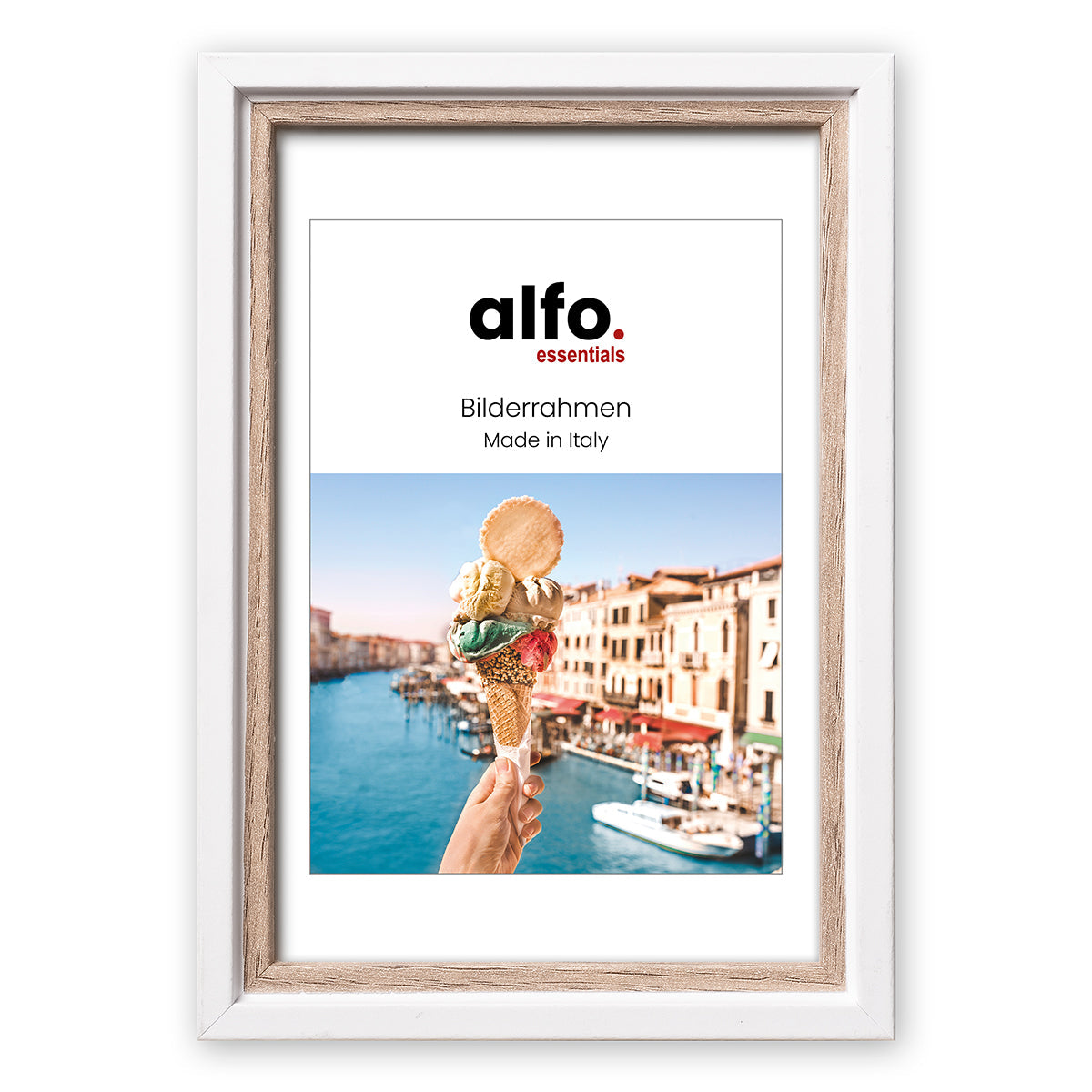 alfo. Neapel 13x18 cm wit-eiken, houten fotolijst